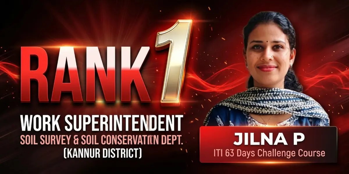 Rank 1 — Jilna P, Work Superintendent, Soil Survey & Conservation, Kannur