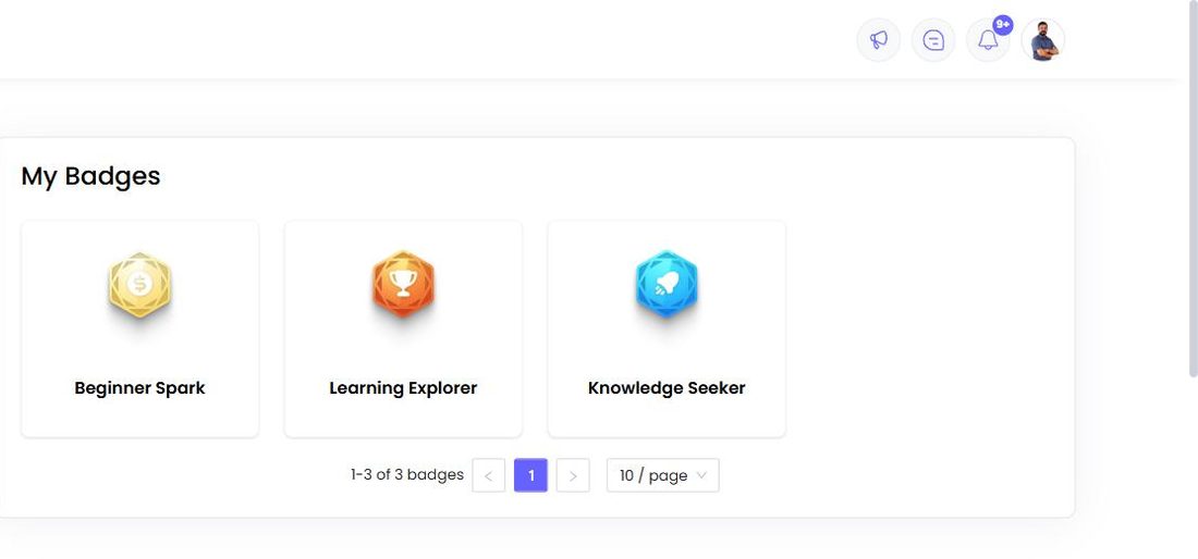 Badges and points are not the reward — clearing the exam is. They exist because a long preparation needs evidence of progress more often than an exam result can provide it.